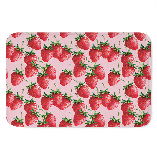 Strawberry Fruit Pattern Print Indoor Door Mat