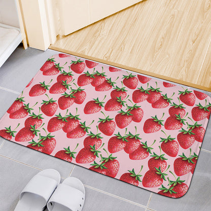 Strawberry Fruit Pattern Print Indoor Door Mat