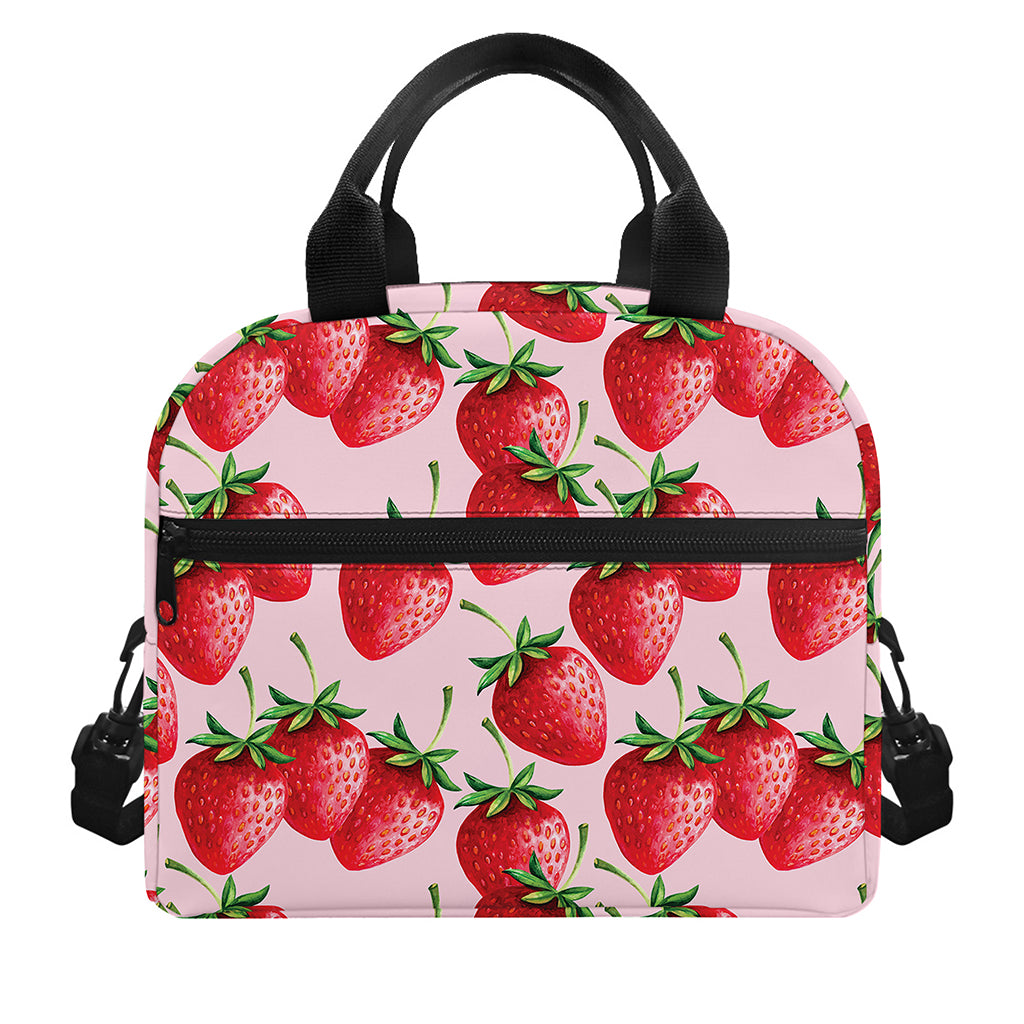 Strawberry Fruit Pattern Print Insulated Lunch Bag