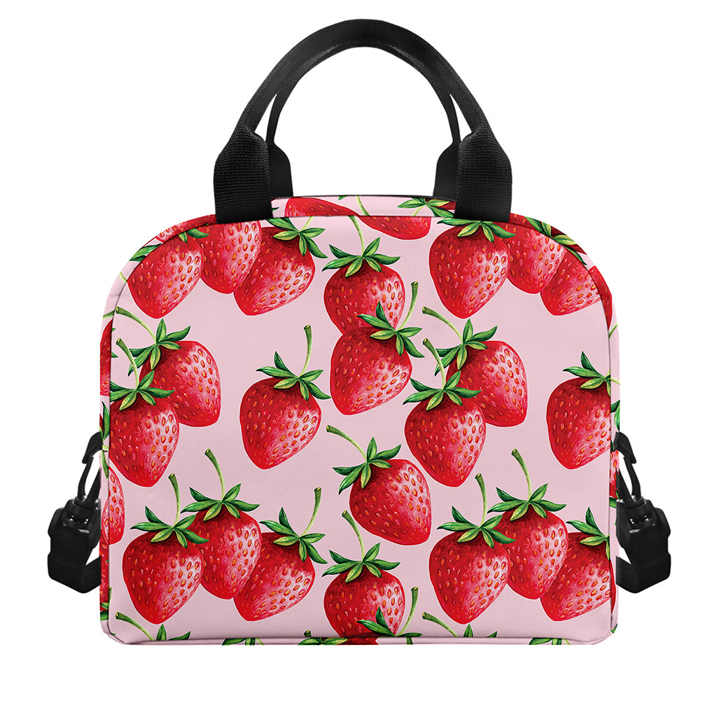 Strawberry Fruit Pattern Print Insulated Lunch Bag