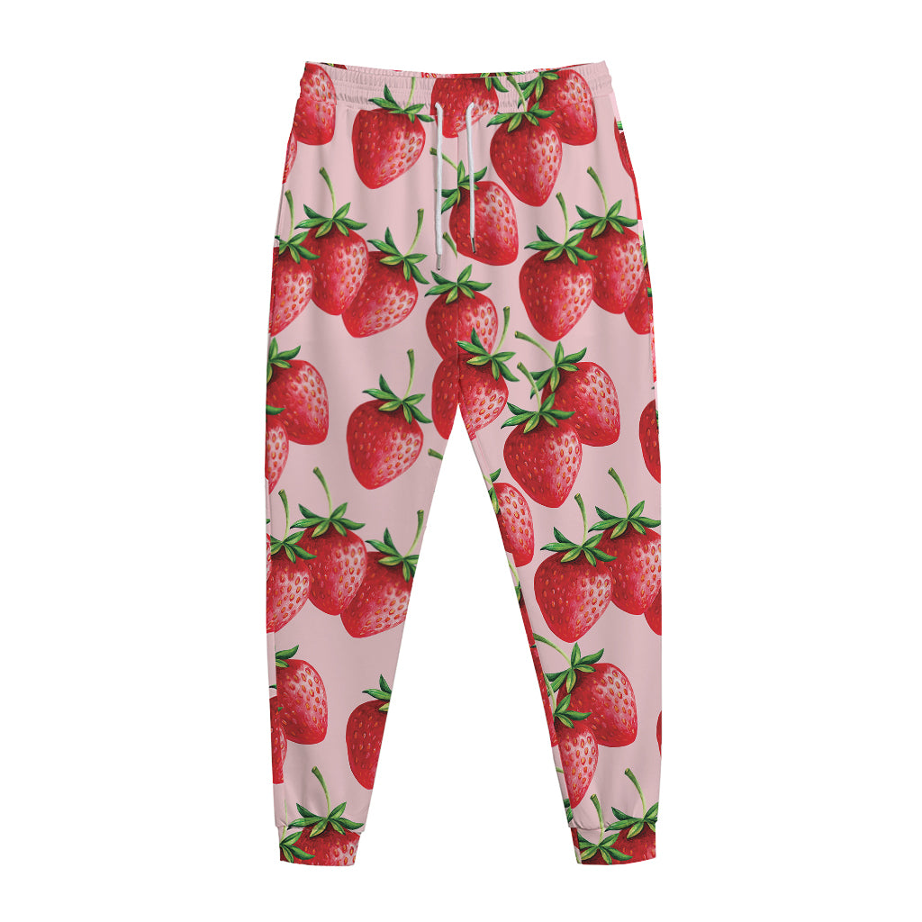 Strawberry Fruit Pattern Print Jogger Pants