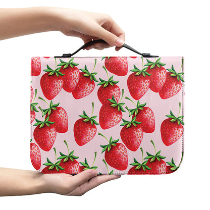 Strawberry Fruit Pattern Print Leather Bible Cover