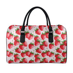 Strawberry Fruit Pattern Print Leather Duffle Bag