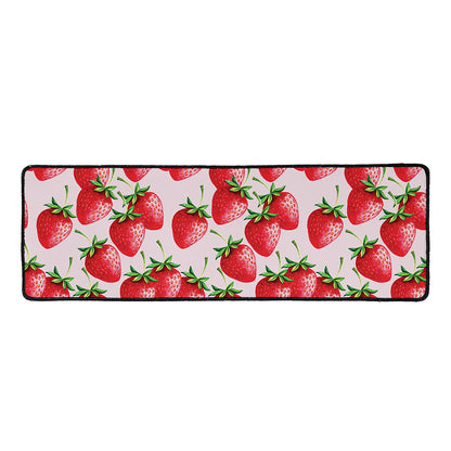 Strawberry Fruit Pattern Print Long Kitchen Mat