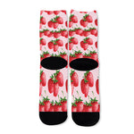 Strawberry Fruit Pattern Print Long Socks