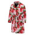 Strawberry Fruit Pattern Print Men's Bathrobe