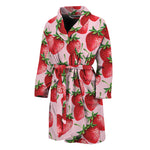 Strawberry Fruit Pattern Print Men's Bathrobe