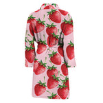 Strawberry Fruit Pattern Print Men's Bathrobe