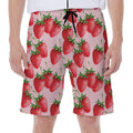 Strawberry Fruit Pattern Print Men's Beach Shorts