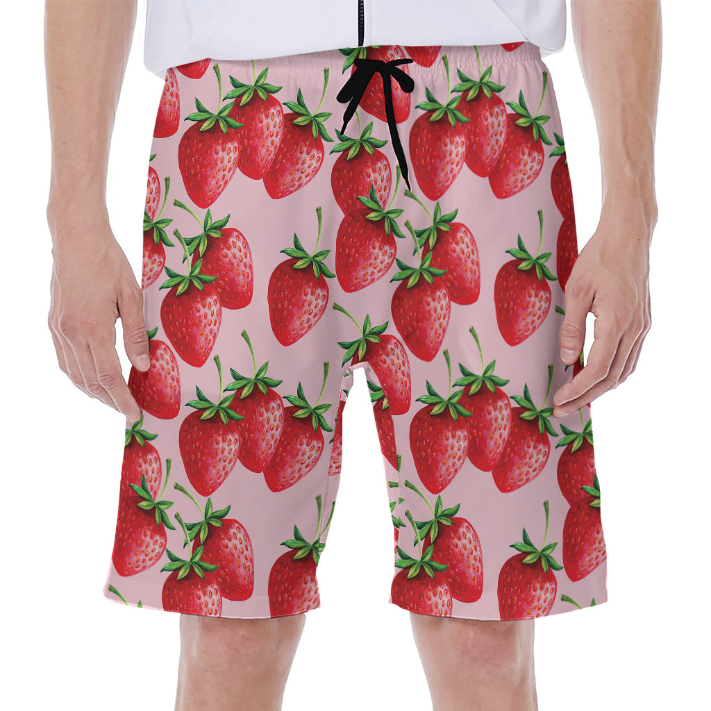 Strawberry Fruit Pattern Print Men's Beach Shorts