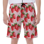 Strawberry Fruit Pattern Print Men's Beach Shorts