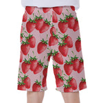 Strawberry Fruit Pattern Print Men's Beach Shorts