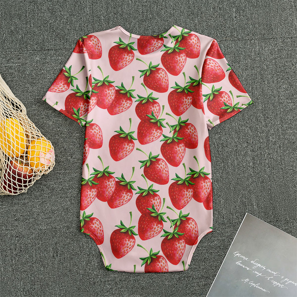 Strawberry Fruit Pattern Print Men's Bodysuit