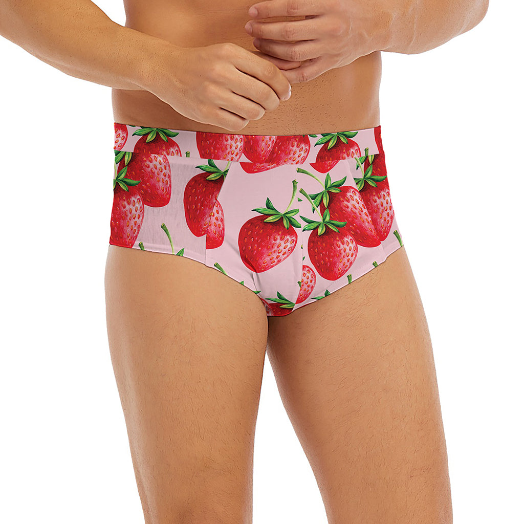 Strawberry Fruit Pattern Print Men's Briefs