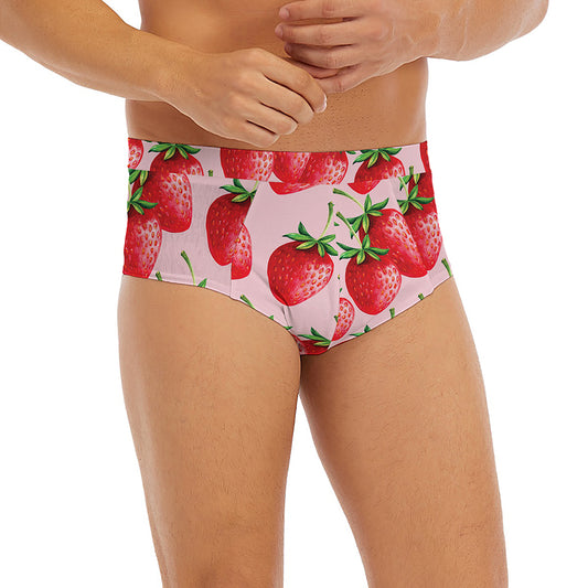 Strawberry Fruit Pattern Print Men's Briefs