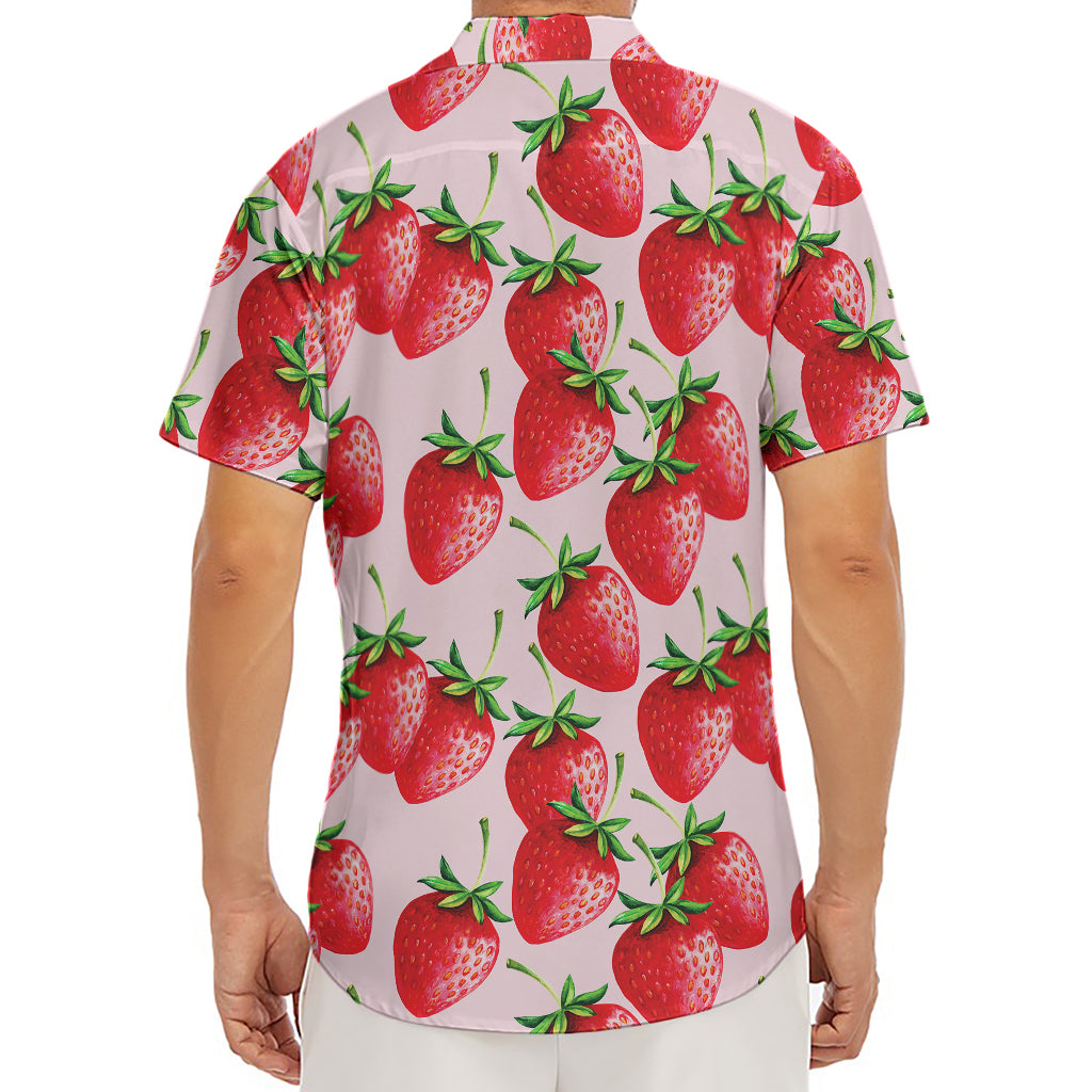 Strawberry Fruit Pattern Print Men's Deep V-Neck Shirt