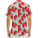 Strawberry Fruit Pattern Print Men's Deep V-Neck Shirt