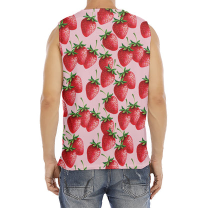Strawberry Fruit Pattern Print Men's Fitness Tank Top