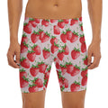 Strawberry Fruit Pattern Print Men's Long Boxer Briefs