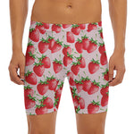 Strawberry Fruit Pattern Print Men's Long Boxer Briefs