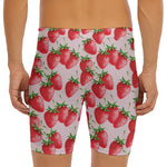 Strawberry Fruit Pattern Print Men's Long Boxer Briefs