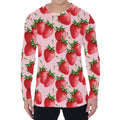 Strawberry Fruit Pattern Print Men's Long Sleeve T-Shirt