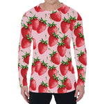 Strawberry Fruit Pattern Print Men's Long Sleeve T-Shirt