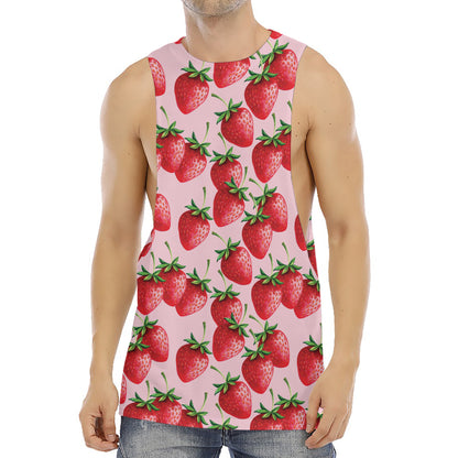 Strawberry Fruit Pattern Print Men's Muscle Tank Top
