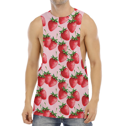 Strawberry Fruit Pattern Print Men's Muscle Tank Top