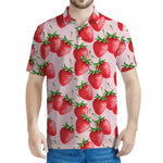 Strawberry Fruit Pattern Print Men's Polo Shirt
