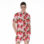Strawberry Fruit Pattern Print Men's Rompers