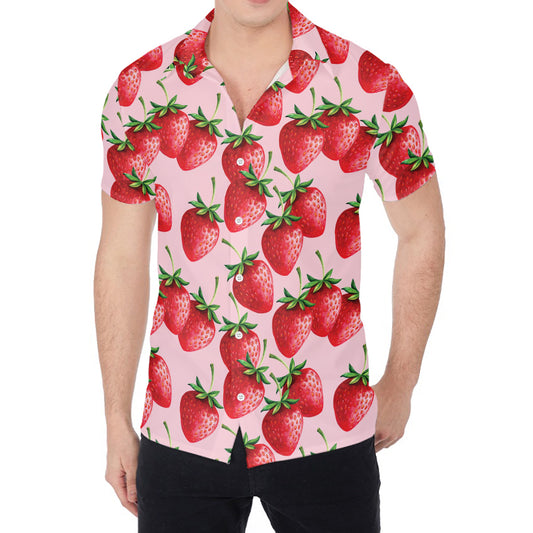 Strawberry Fruit Pattern Print Men's Shirt