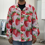 Strawberry Fruit Pattern Print Men's Shirt Jacket
