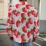 Strawberry Fruit Pattern Print Men's Shirt Jacket