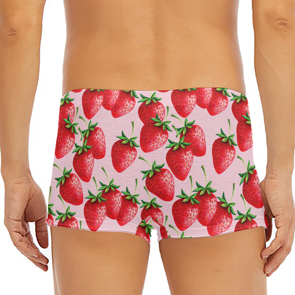 Strawberry Fruit Pattern Print Men's Short Boxer Briefs