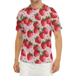 Strawberry Fruit Pattern Print Men's Short Sleeve Rash Guard