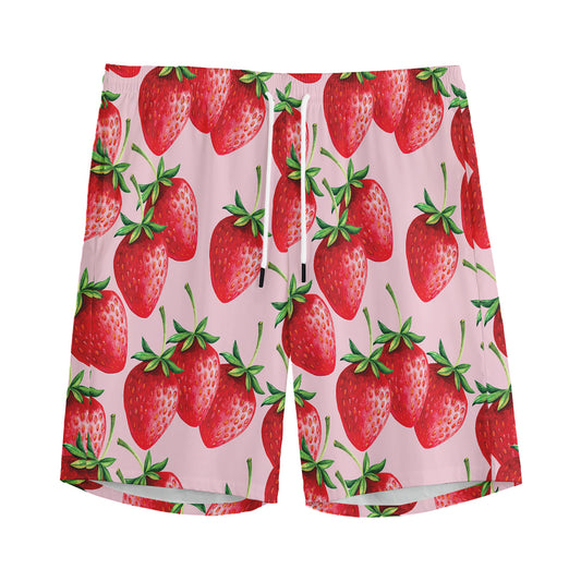 Strawberry Fruit Pattern Print Men's Sports Shorts