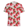 Strawberry Fruit Pattern Print Men's Athletic T-Shirt