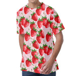 Strawberry Fruit Pattern Print Men's Velvet T-Shirt