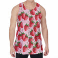Strawberry Fruit Pattern Print Men's Velvet Tank Top