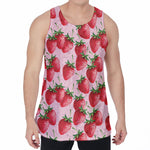 Strawberry Fruit Pattern Print Men's Velvet Tank Top