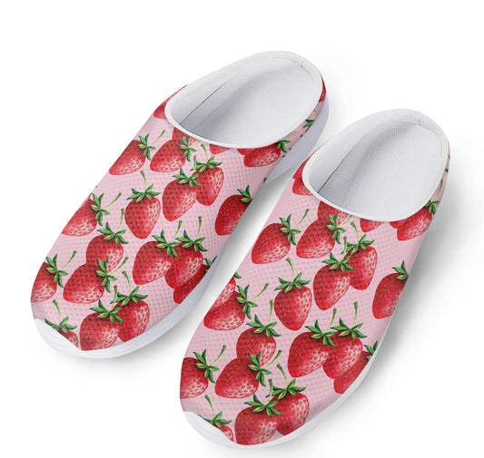 Strawberry Fruit Pattern Print Mesh Casual Shoes