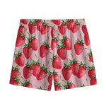 Strawberry Fruit Pattern Print Mesh Shorts