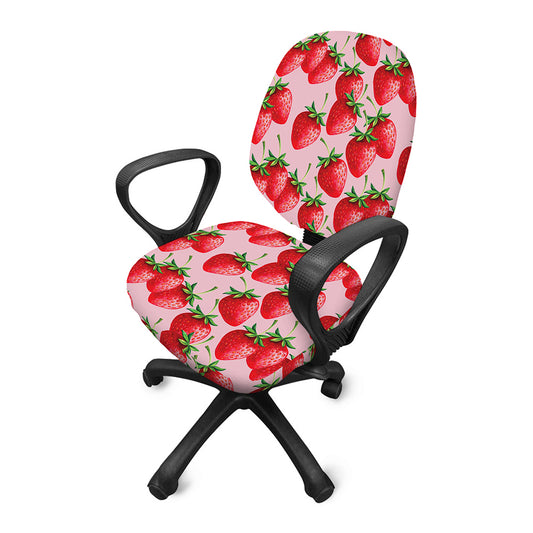 Strawberry Fruit Pattern Print Office Chair Cover