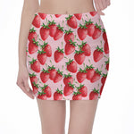 Strawberry Fruit Pattern Print Pencil Mini Skirt