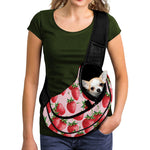 Strawberry Fruit Pattern Print Pet Sling Carrier