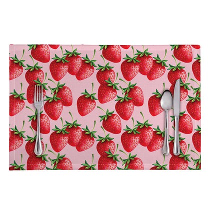 Strawberry Fruit Pattern Print Placemat