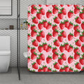 Strawberry Fruit Pattern Print Polyester Shower Curtain