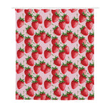 Strawberry Fruit Pattern Print Polyester Shower Curtain