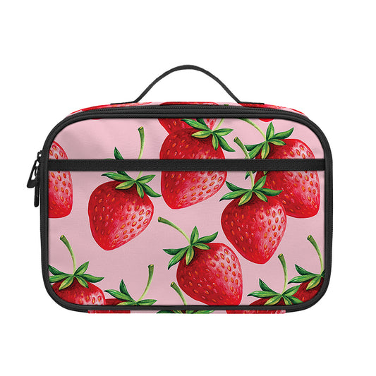 Strawberry Fruit Pattern Print Portable Lunch Bag
